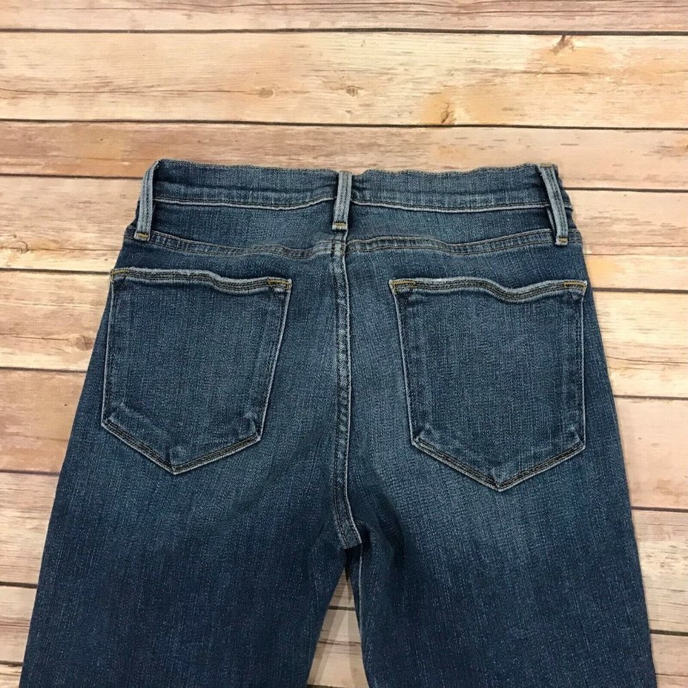 Frame Le High Skinny Jeans in Hazelwood Studs Split Raw Hem - Picture 4 of 10